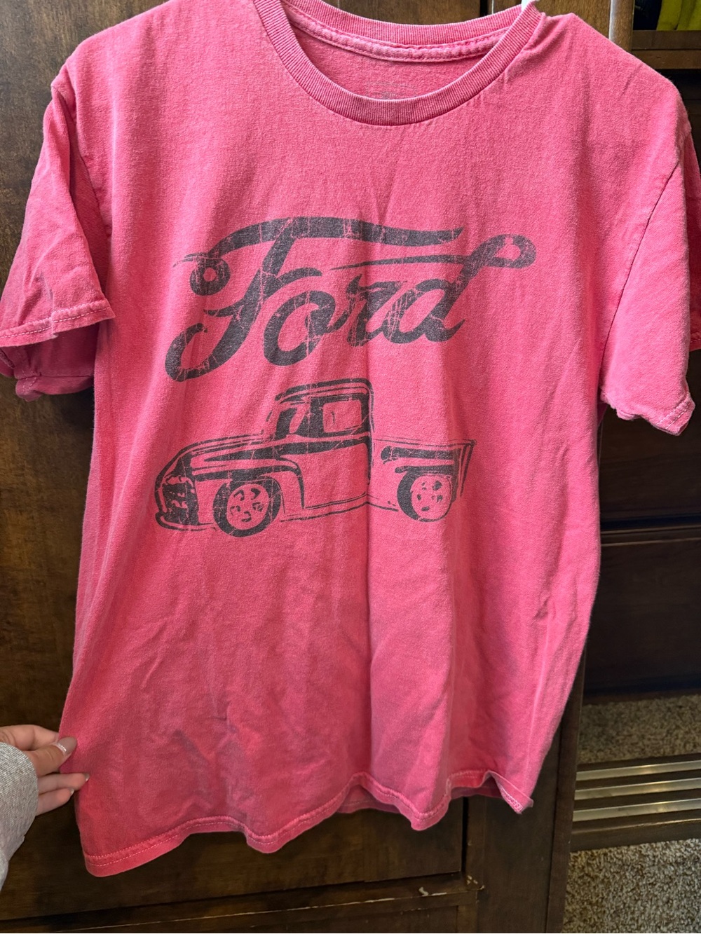 Ford Red Short Sleeve Tee with Vintage Truck Graphic